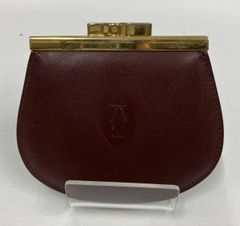 極美品 カルティエ マストライン がま口 コインケース ボルドー
