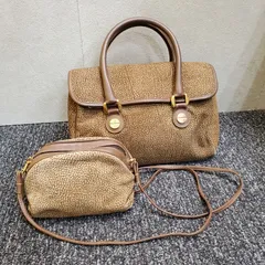 MK52【ER263】BORBONESE ボルボネーゼ ボストン ショルダーバッグ 2点セットのサムネイル