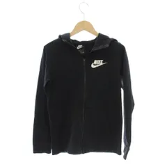 ナイキ NIKE パーカー M 黒 ブラック 白 ホワイト 長袖 フード付き ジップアップ /LP ■GY58