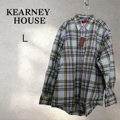 【未使用　タグ付き品】KEARNEY HOUSE カーニーハウス 　綿100％　ブルー系チェック　アメカジシャツ　　サイズLのサムネイル
