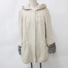 ルージュヴィフ Rouge vif コート フード ギャザー ジップアップ ファー ベージュ 38