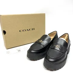 COACH コーチ ルーシー ローファー 23cm CM587 ブラック レディース 箱有 ※中古 【津山店】