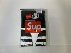 Hanes×Supreme ヘインズ シュプリーム Hanes bones thermal crew Black サーマルクルーネック ブラック 未開封 XXLサイズ 24FW 