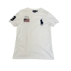 古着 ポロバイラルフローレン Polo by RalphLauren 半袖 Tシャツ クリーニング済み 白 ビッグポニー メンズ Lサイズ