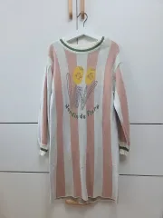 (新品)ビバ ルビー キッズ ストライプ ロング ONE PIECE Mサイズ(7-8歳)