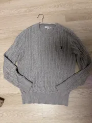 POLO ケーブル編み グレー ニット M