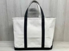 L.L.Bean USA製 90s キャンバス トートバッグ エルエルビーン かばん 鞄 メンズ ジッパー BOAT AND TOTE ヴィンテージ ホワイト