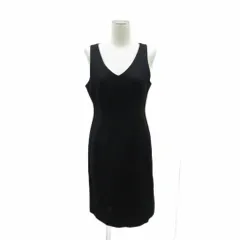 ラルフローレン RALPH LAUREN ワンピース 11 黒 Vネック ノースリーブ 無地 ひざ丈 /HO52 ■ECD001