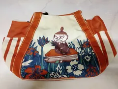 【未使用】【送料無料】K-016 ムーミン リトルミイ バルーンバッグ トートバッグ オレンジ 花柄 ストライプ Moomin Little My Tote Bag Orange Floral