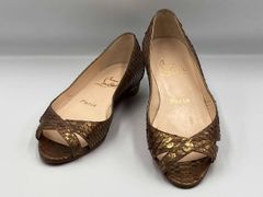 Christian Louboutin パイソン柄 オープントゥ パンプス - メルカリ