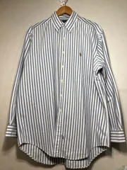 213082 RALPH LAUREN YARMOUTH 100% COTTON 長袖 ボタンダウン ストライプ シャツ ラルフローレン