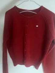 ワイン色 ニット カーディガン