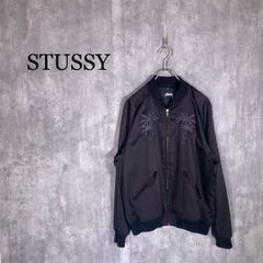 Stussy スカジャン 刺繍 パームツリー ブルー - メルカリ