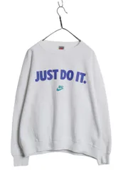 【お得なクーポン配布中!】 90s USA製 ナイキ スウッシュ プリント スウェット メンズ L / オールド 初期 銀タグ 当時物 トレーナー 裏起毛 クルーネック ゆったり 白
