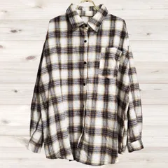 B1950 デイジー Dazy ブラウス シャツ 長袖(XL LL) コットン 綿 チェック柄 羽織 ゆったり 体型カバー カジュアルのサムネイル