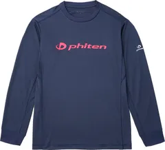 ファイテン Phiten RAKUシャツ 長袖 ネイビー/ピンク 2XO  JG626008 ネイビー/ピンク