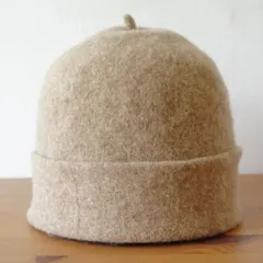nest Robe　メンズ・レディース　ベージュ　ニット帽　ウール　サイズ５６cm〜５９cm　キャップ　帽子　[[3.3.]]