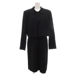 ミラショーン mila schon セットアップ ジャケット ワンピース フォーマル 42 紺 ネイビー 襟付き クロップド丈 長袖 /ML ■GY60