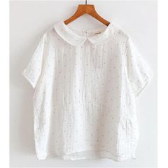 BABYLONE ドットシアーブラウス 白 半袖 - メルカリ