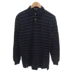 ポロゴルフ ラルフローレン POLO GOLF RALPH LAUREN 美品 長袖ポロシャツ S 紺 ネイビー チェック柄 ロゴ刺繍  4642-7047 /HW ■GY58