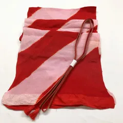 ［7389］帯締め 帯揚げ セット 斜め縞文様 金彩 正絹 着物 帯絞め