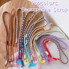ショルダーストラップ 太め スマホ ストラップ 可愛い ポップ ストラップ 調整可能 スマホショルダー パラコード 編み込み カラフル 太目