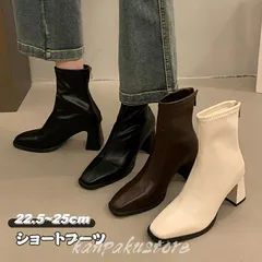 ブーツ レディース ショートブーツ ストレッチ ハーフブーツ ハーフ丈 8cmヒール ハイヒール 太ヒール レディース靴 美脚 ブーツ 靴 チャン