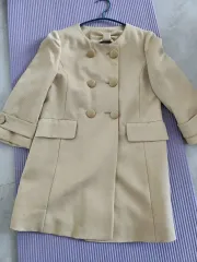 ROEM アイボリー色 レディース ダブル ボタン コート