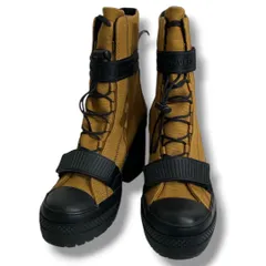 未使用品 CONVERSE コンバース Chuck Taylor All Star Boots サイズ23.5㎝ 辛子色×黒 6ホール マジックテープ 厚底 ハイカット キャンパス地 レディース ゴーゴー古着久喜倉庫店 草3719