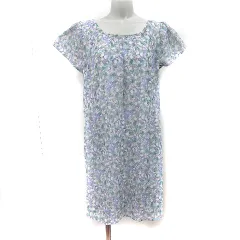 エニィスィス エニシス anySiS ワンピース ひざ丈 シフォン フレンチスリーブ 総柄 2 M マルチカラー /YI