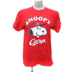 ピーナッツ PEANUTS Tシャツ カットソー 半袖 スヌーピー S 赤 レッド /YI