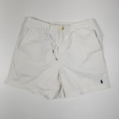 ポロ ラルフローレン 白 コットン ハーフパンツ M