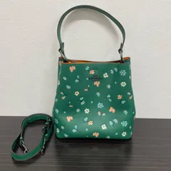 (R)【美品】COACH コーチ 2WAY ショルダーバッグ タウンバケット バッグウィズミスティカルフローラルプリント 型番C8214 グリーンマルチ色 /280326