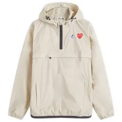 【送料無料】 コム・デ・ギャルソン メンズ ジャケット・ブルゾン アウター Comme des Garcons Play x KWay Half Zip Packable Jacket Beigeのサムネイル