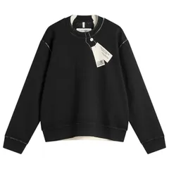 マルタンマルジェラ メンズ アウター パーカー・スウェット プリント シャツ MM6 Maison Margiela Printed Tag Sweatshirt Black ブラックのサムネイル