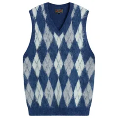 ビームス プラス メンズ アウター ニット・セーター ベスト Beams Plus Mohair Argyle Knit Vest Navy ネイビー