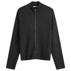 アクネ ストゥディオズ メンズ アウター カーディガン Acne Studios Kalino Monogram Zip Cardigan Black Grey ブラックのサムネイル