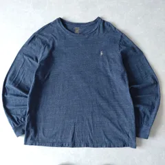 ■古着 POLO RALPH LAUREN ポロラルフローレン ロンT 長袖Tシャツ ネイビー 紺 XL【L5857】