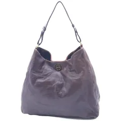 トリーバーチ　ゴールドロゴ　レザー　ブラウン　ハンドバッグ　PR-90