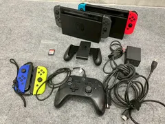 2台ニンテンドー Switch スウィッチ 本体 HAC-001(-01) 液晶傷有　コントローラー　カセット　充電器/ケーブル　セット