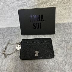 ANNA SUI エンボス加工 ブラック三つ折り財布 箱付き - メルカリ
