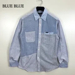 BLUE BLUE NWT multi stripes L/S shirts 2 M ブルーブルー ストライプ 切替 長袖シャツ タグ付 未使用 聖林公司 アメカジ レプリカ