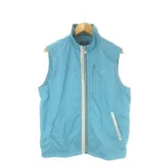 マンシングウェア MUNSINGWEAR Grand Slam ベスト ゴルフ L 青 ブルー スタンドカラー ロゴ /AO24 ■ECD001