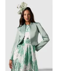 コースト レディース アウター ジャケット・ブルゾン サテン クロップド Coast Womens Cropped Satin Jacket Sage セージ