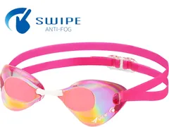 ビュー VIEW スイミング ブレード スワイプ アンチフォグ Blade SWIPE 競泳用 スイミングゴーグル レーシング くもり止め ミラータイプ UVカット 選べる鼻ベルト プール  V121SAM DMVP ダークモーブ×ピンク