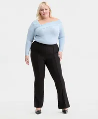 バースリー レディース ボトムス カジュアルパンツ プラスサイズ Bar III Trendy Plusize Flare Pants Black ブラック