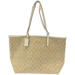 コーチ　シグネチャー　PVC　ベージュ　ハンドバッグ　1061