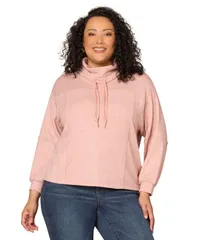 デモクラシー レディース トップス シャツ プラスサイズ Democracy Plusize Cowl Neck Top Heather Dusty Pink ヘザー