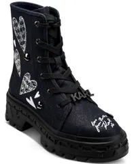 カール ラガーフェルド レディース シューズ ブーツ・レインブーツ レース KARLAGERFELD PARIS Lamprinikonic LaceUp Combat Boots Dark Navyのサムネイル
