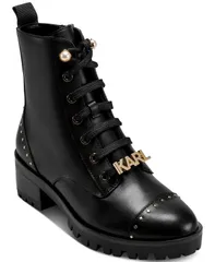カール ラガーフェルド レディース シューズ ブーツ・レインブーツ レース KARLAGERFELD PARIS Prue LaceUp Combat Booties Black ブラックのサムネイル